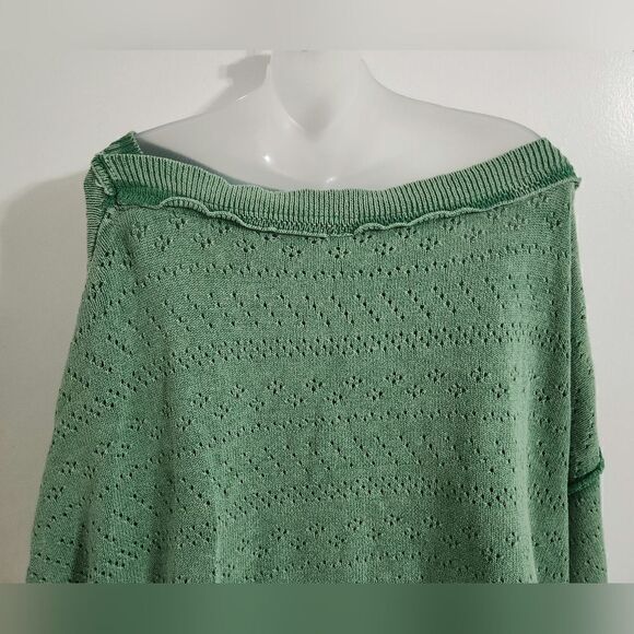 Free People Knit Pointelle Sand Castle Cropped Sweater - Picture 6 of 8